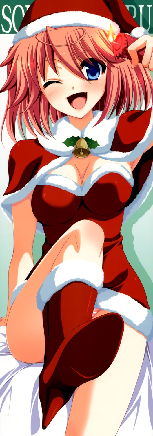 christmas cleavage pantsu shimapan stick_poster yukizuki_chikuba