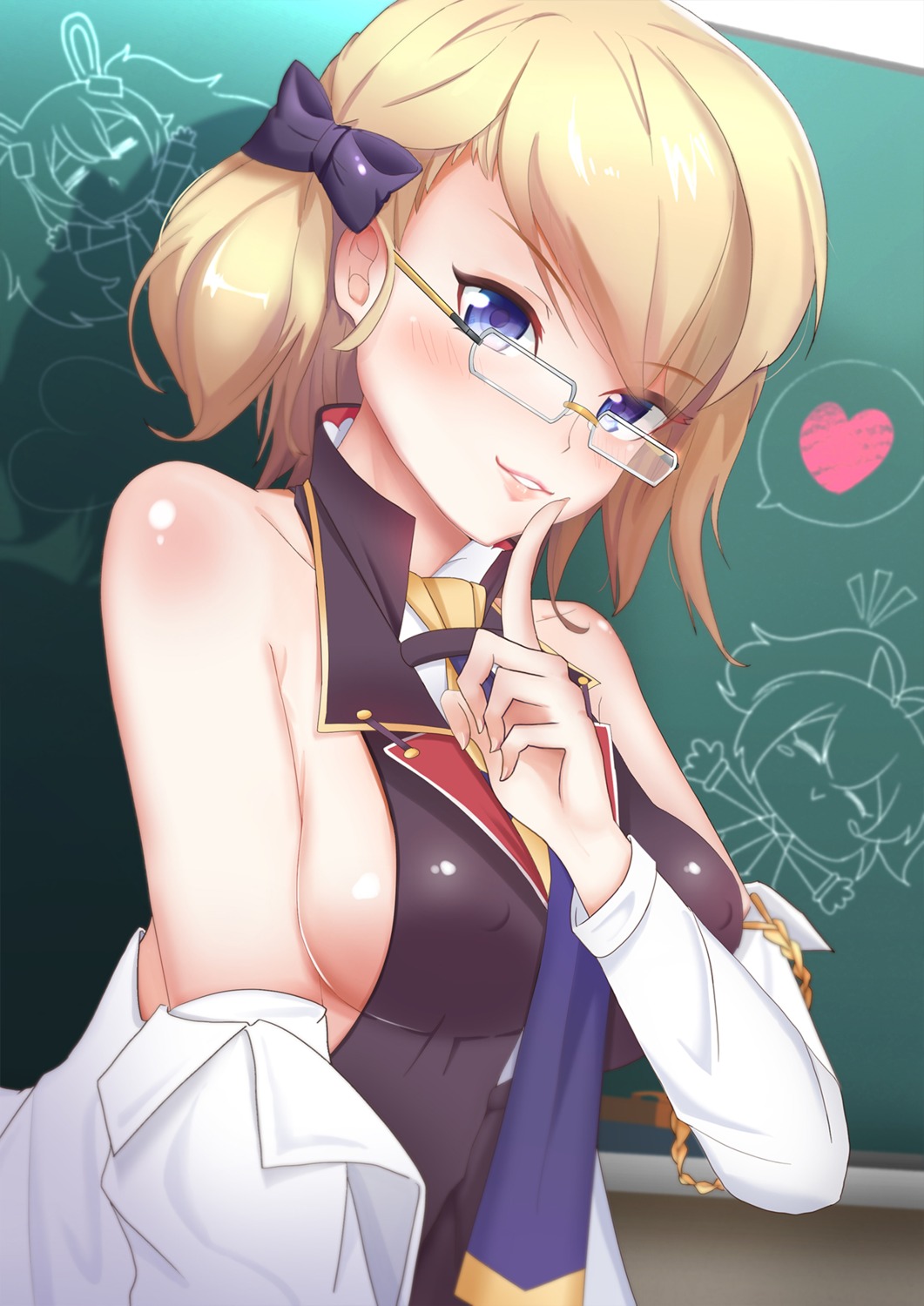 azur_lane erect_nipples leng_xiao megane uniform z23_(azur_lane)