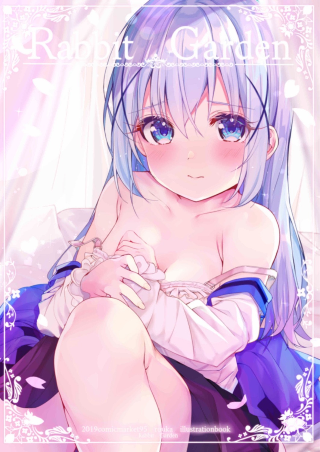 bra breast_hold cleavage gochuumon_wa_usagi_desu_ka? kafuu_chino loli open_shirt rouka skirt_lift waitress wardrobe_malfunction