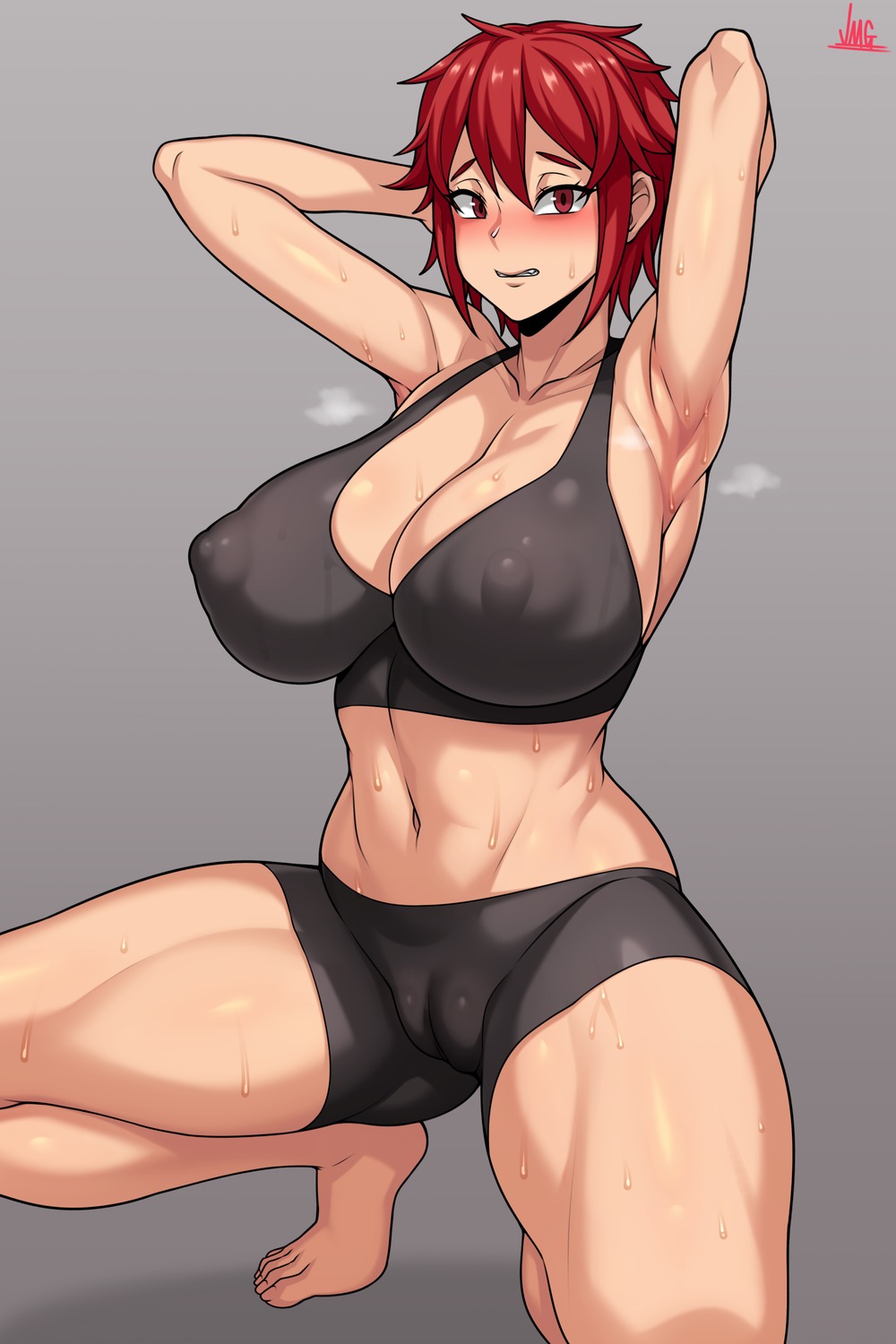 aizawa_tomo bike_shorts cameltoe cleavage erect_nipples gym_uniform jmg no_bra nopan tomo-chan_wa_onna_no_ko!