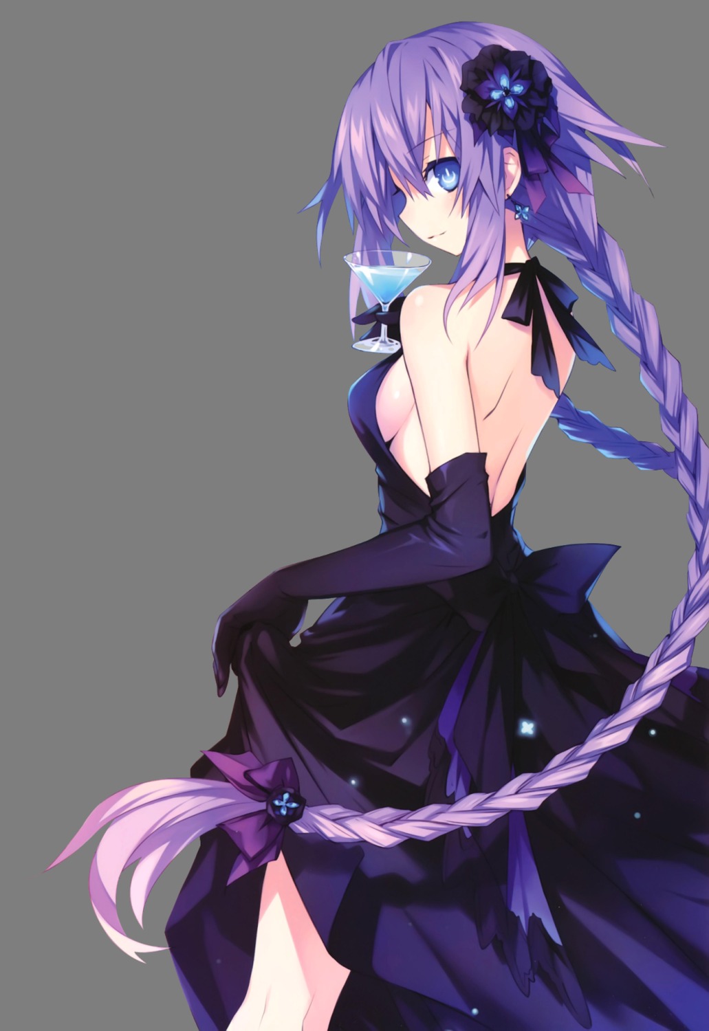 choujigen_game_neptune choujigen_game_neptune_mk2 compile_heart dress no_bra purple_heart transparent_png tsunako