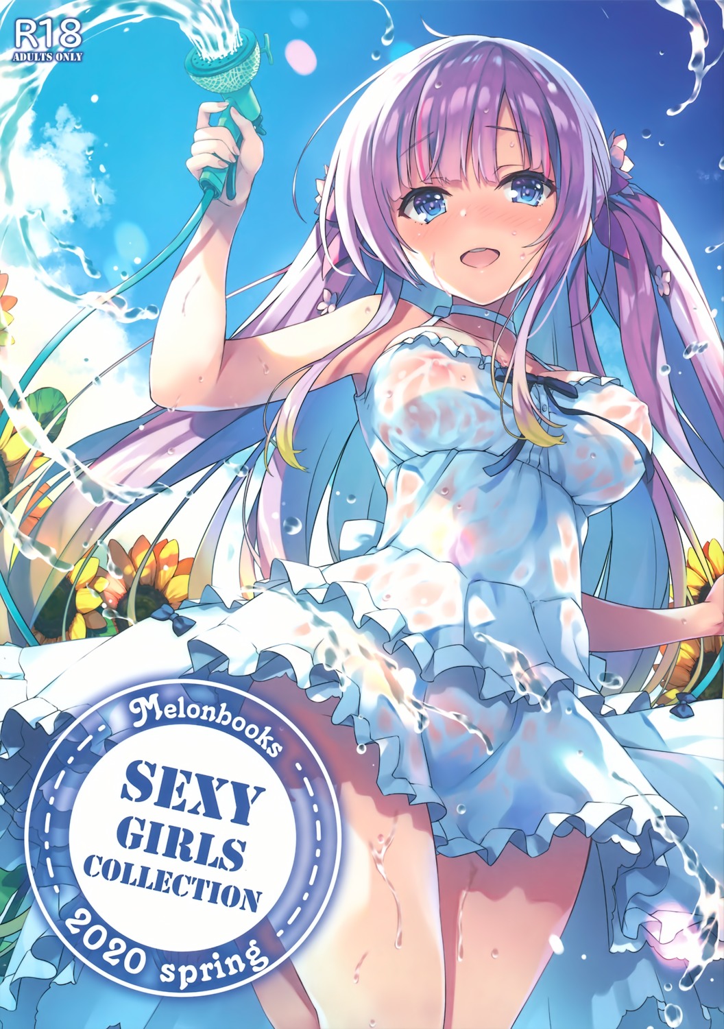 dress melonbooks pantsu see_through skirt_lift string_panties summer_dress tomose_shunsaku wet