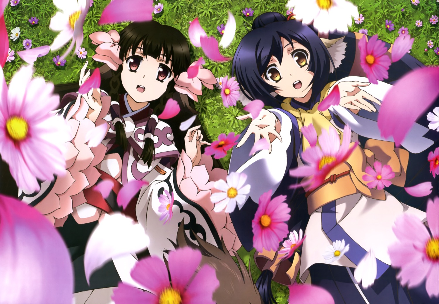 animal_ears japanese_clothes kuon_(utawarerumono) rurutie_(utawarerumono) utawarerumono utawarerumono_itsuwari_no_kamen