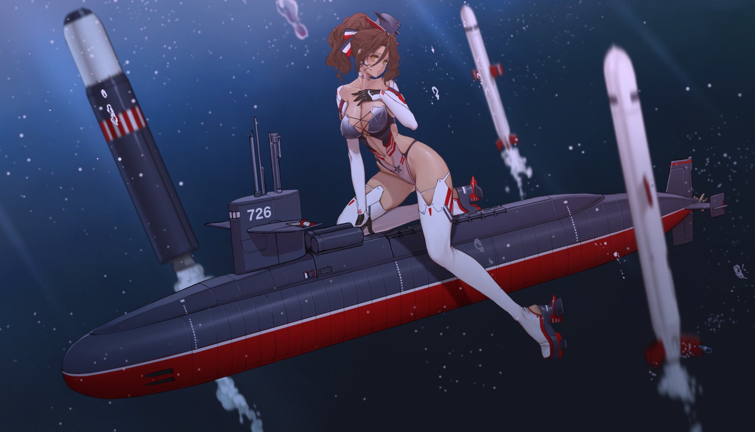 azur_lane dishwasher1910 heels ohio_(azur_lane) swimsuits thighhighs