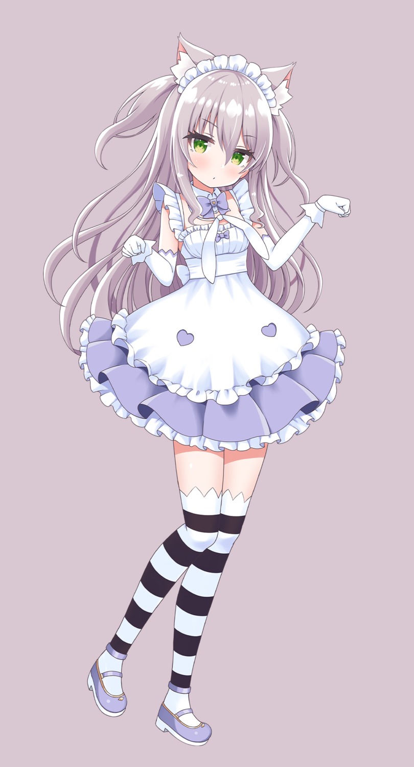 animal_ears maid masquerade nekoda_perero nekomimi siragagaga thighhighs