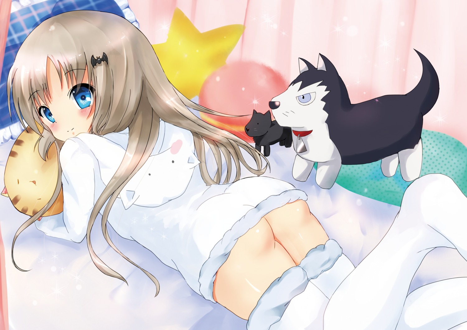 ass little_busters! mogupuchi nopan noumi_kudryavka thighhighs