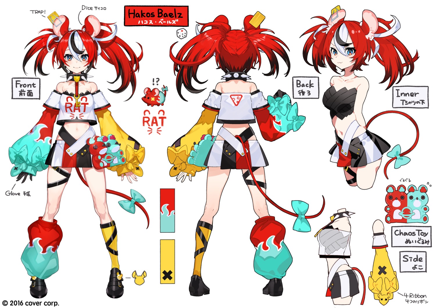 animal_ears character_design garter hakos_baelz hololive hololive_english mika_pikazo no_bra tail