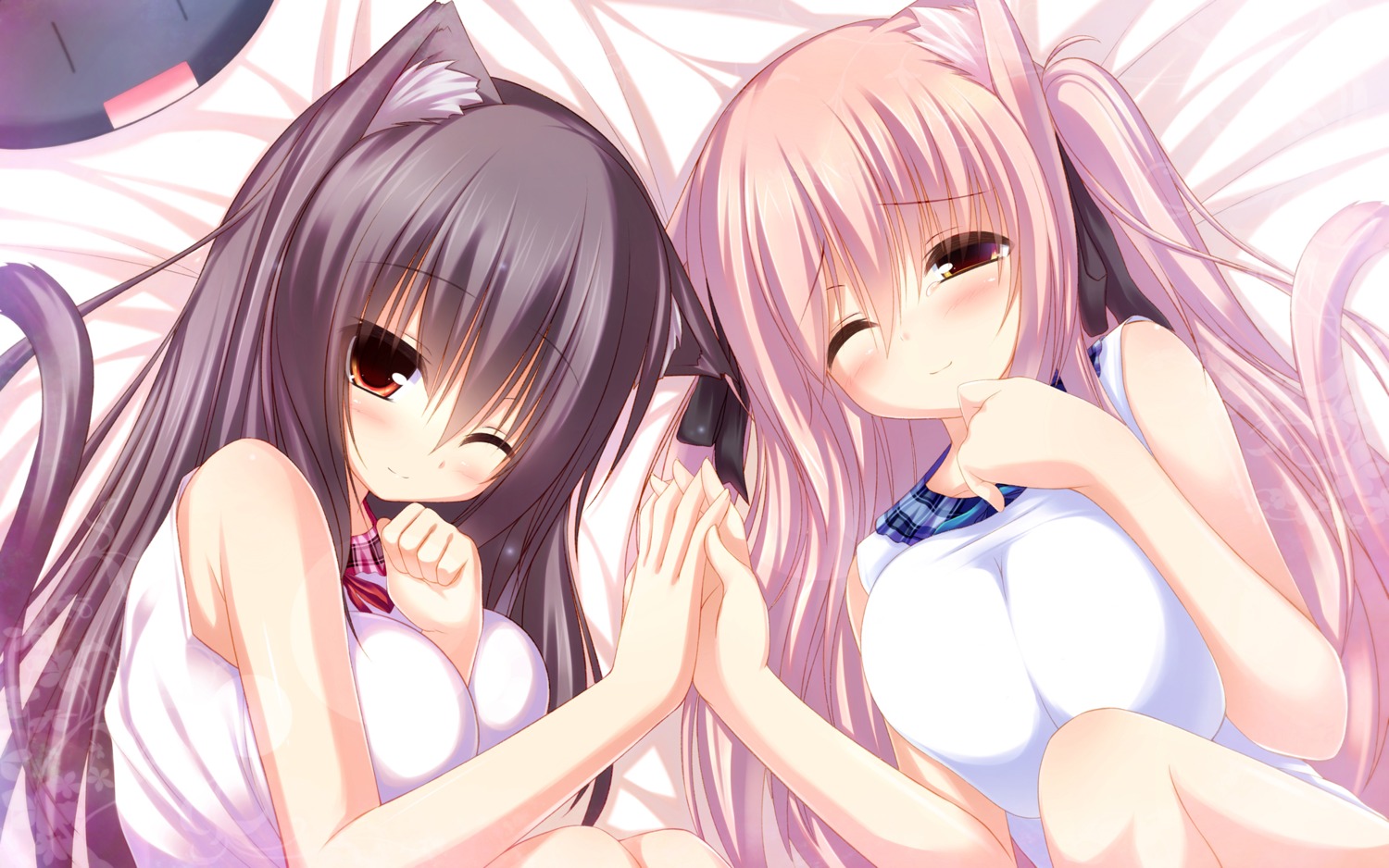 animal_ears mia_flatpaddy nekomimi shia_flatpaddy syroh tail wallpaper