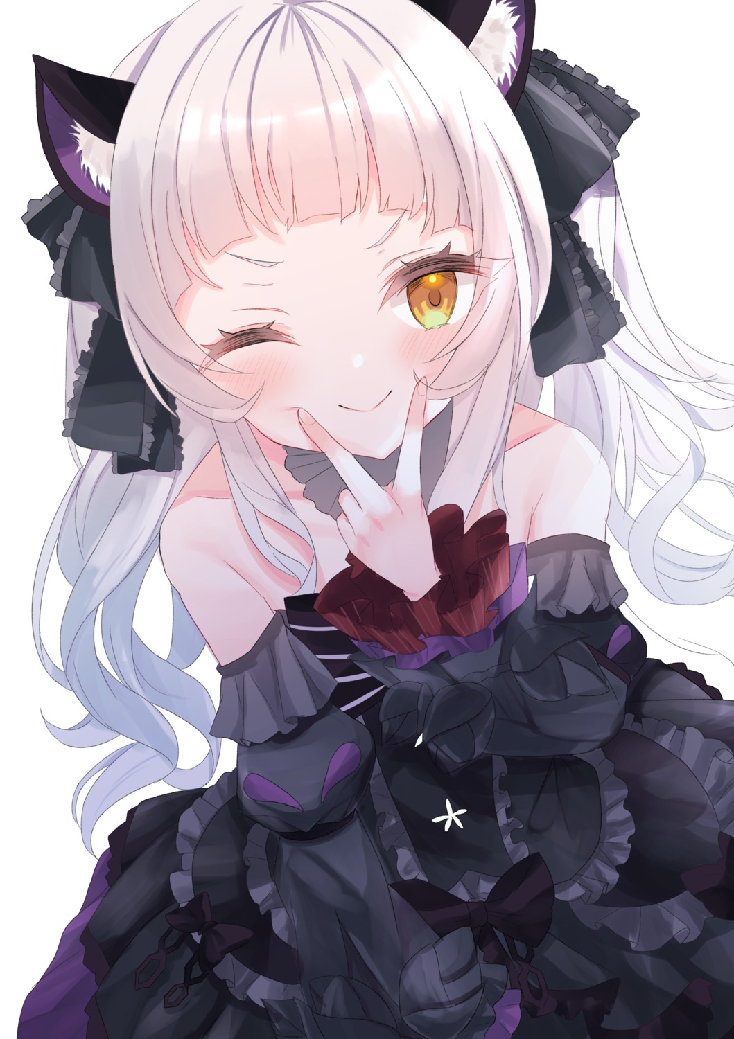 animal_ears gothic_lolita hololive lolita_fashion murasaki_shion nekomimi rea3921