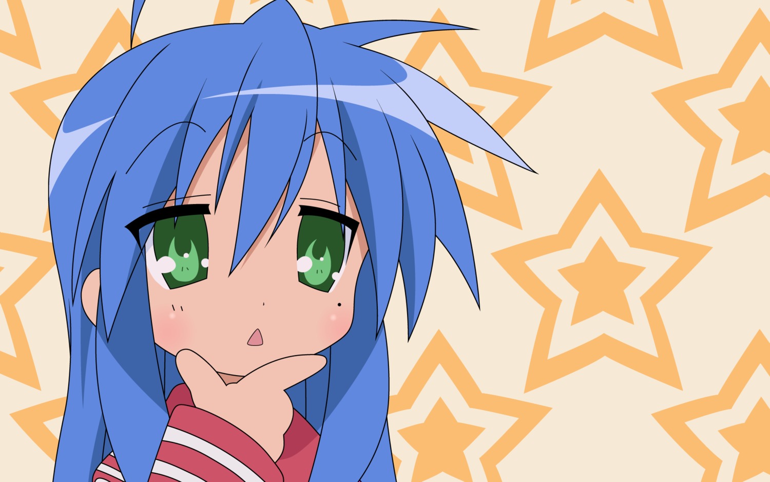 izumi_konata lucky_star seifuku vector_trace wallpaper