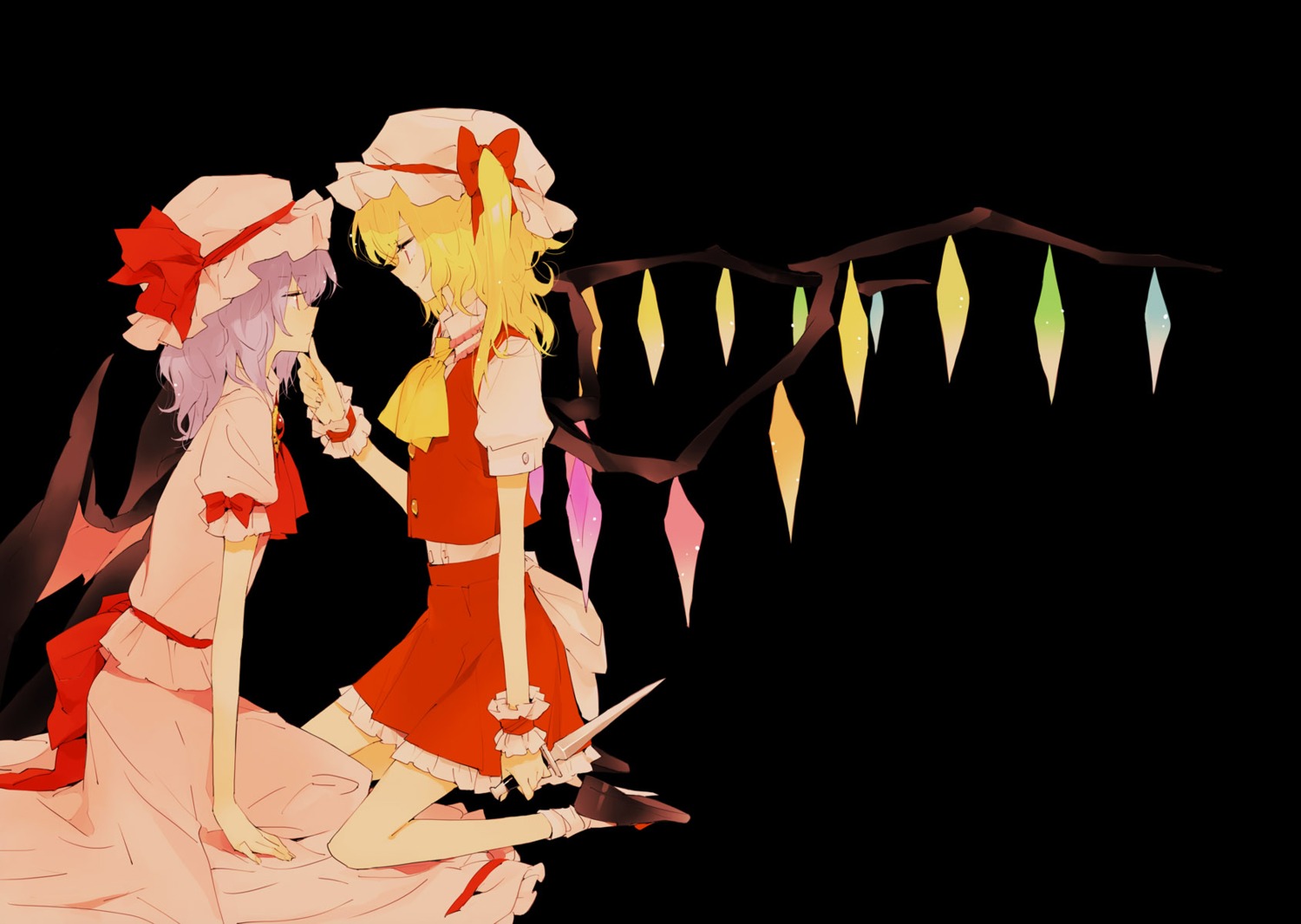 flandre_scarlet jpeg_artifacts minakata_sunao remilia_scarlet touhou wings