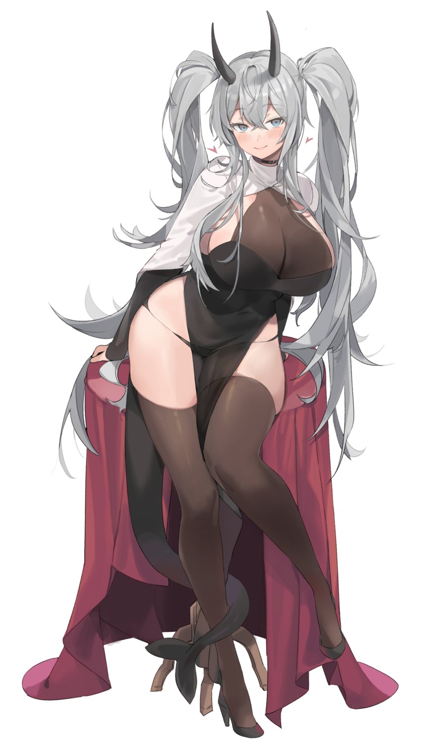 chinadress gogoco heels horns pantsu tail thighhighs