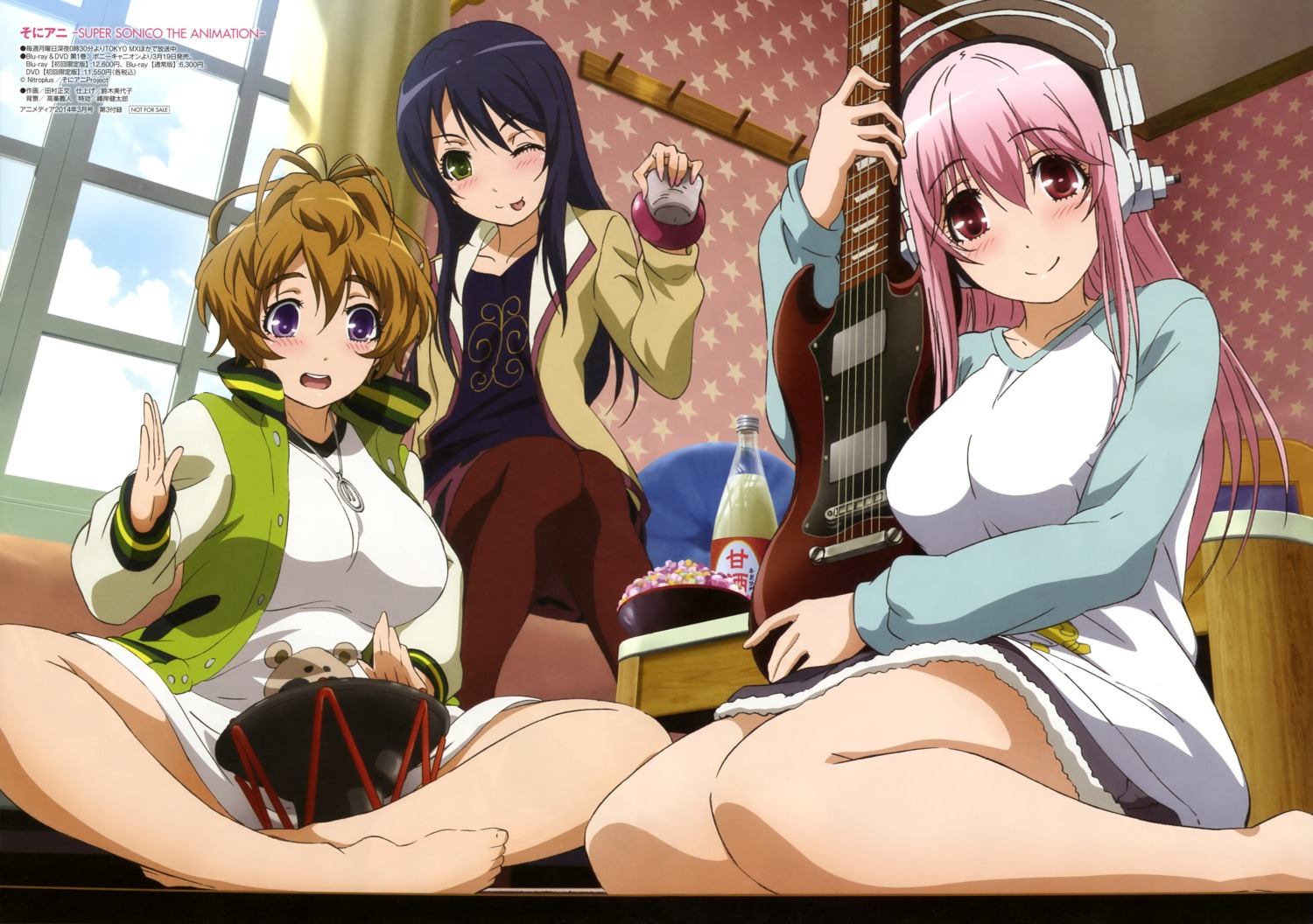 fujimi_suzu guitar headphones sonico super_sonico tamura_masafumi watanuki_fuuri