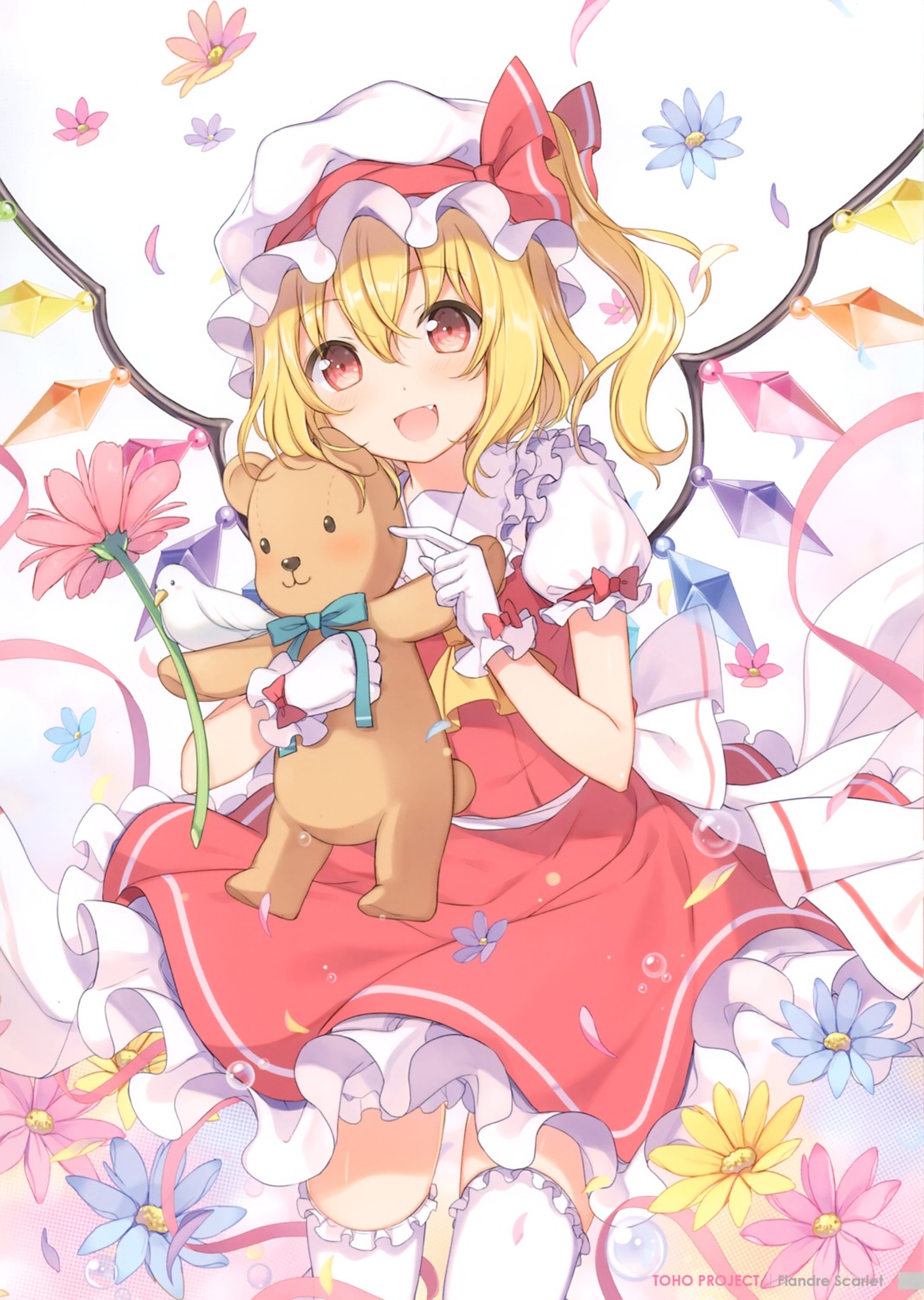 6u bloomers eternal_land flandre_scarlet skirt_lift thighhighs touhou wings