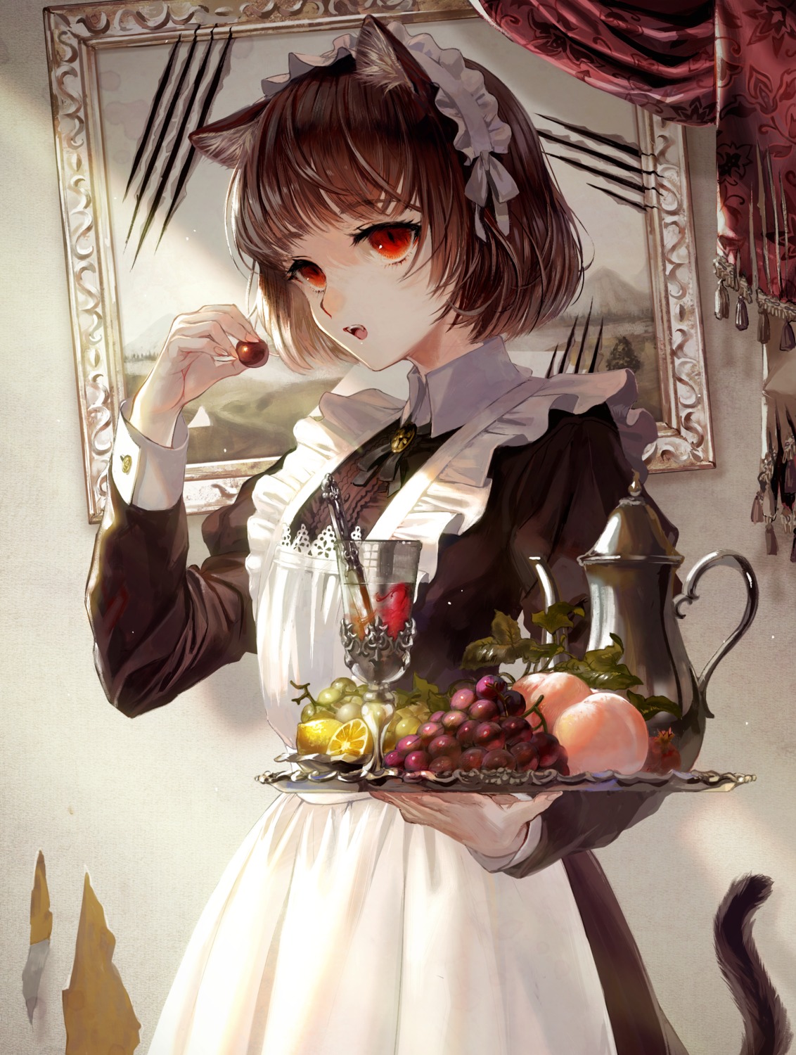 a_la_votre animal_ears maid nekomimi tail