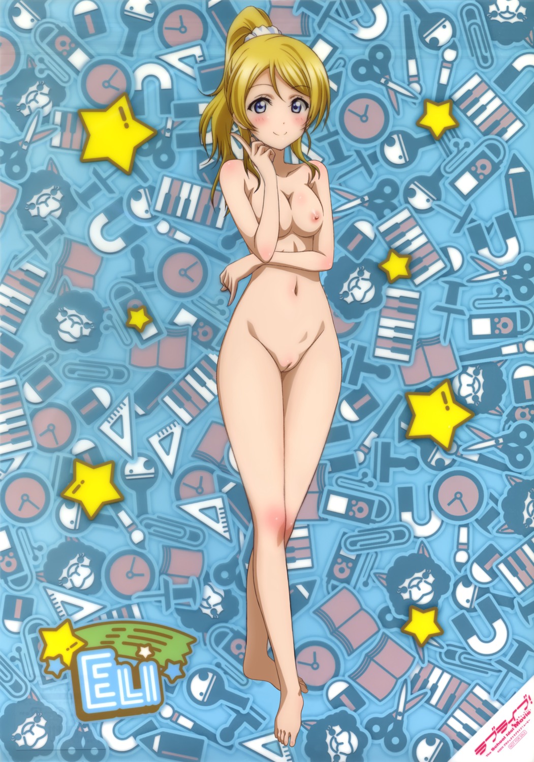 ayase_eli breast_hold love_live! naked nipples photoshop pussy uncensored