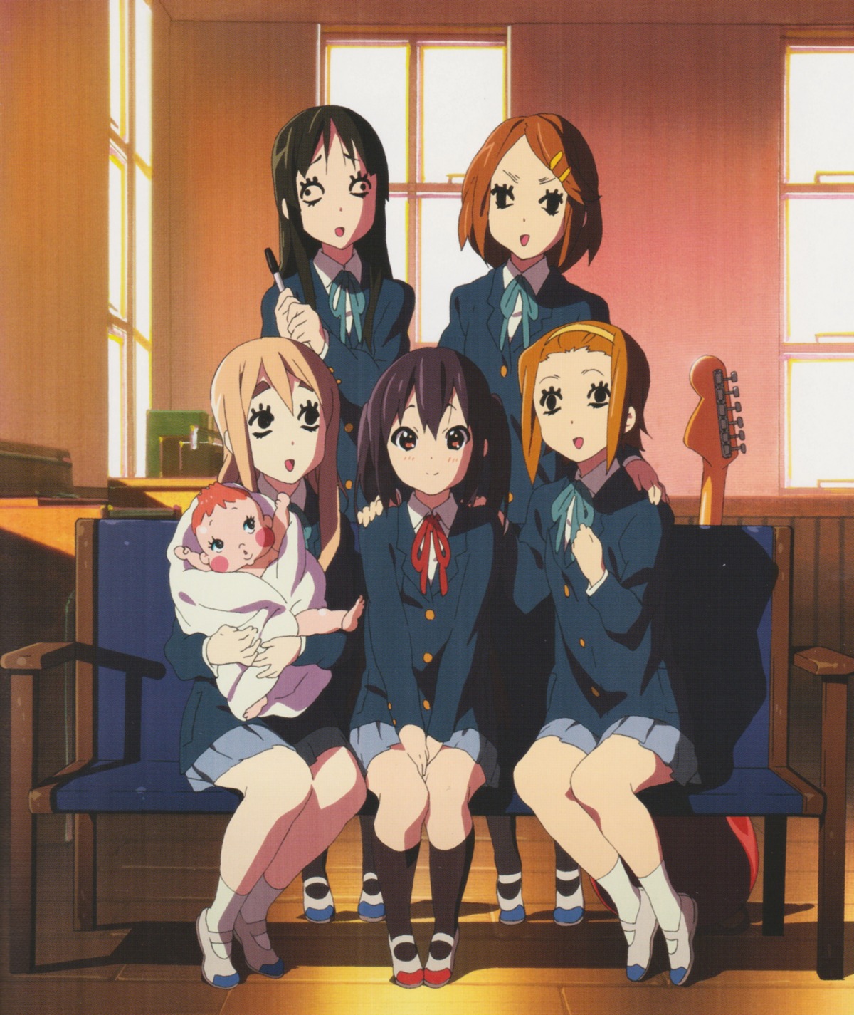 akiyama_mio guitar hirasawa_yui horiguchi_yukiko k-on! kotobuki_tsumugi nakano_azusa pantyhose screening seifuku tainaka_ritsu