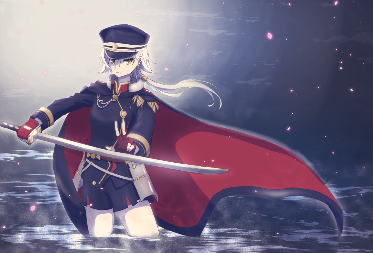 armor azur_lane foguba kinu_(azur_lane) sword uniform wet