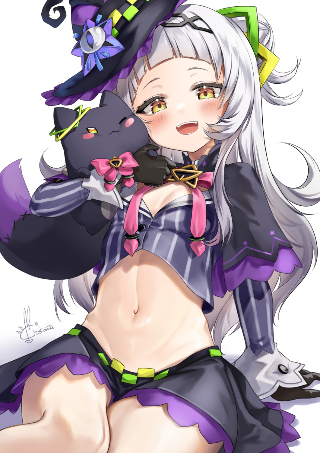 cleavage hololive kito_koruta murasaki_shion witch