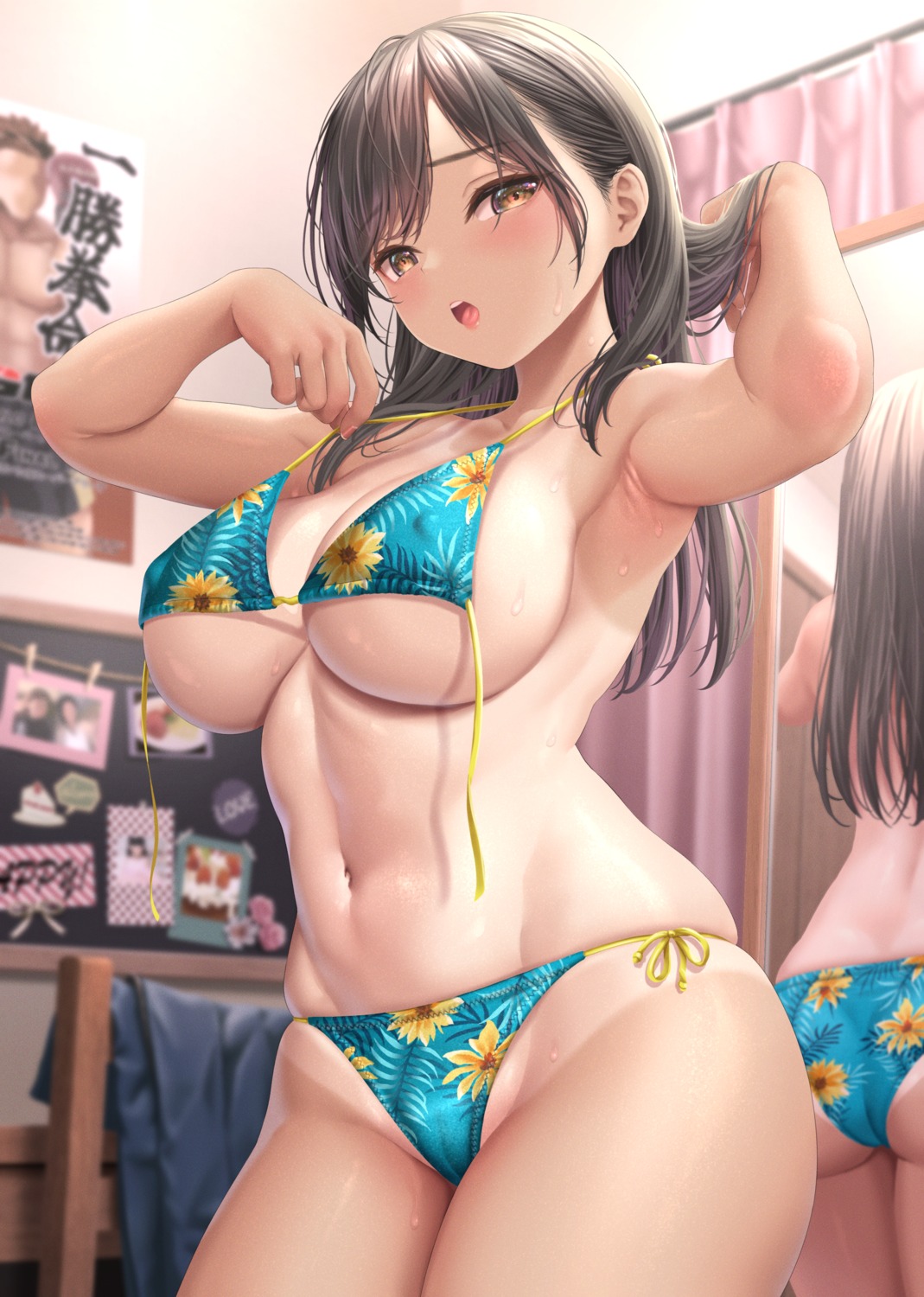 kase daiki bikini cameltoe erect nipples swimsuits tan lines thong undressing #1105336 yande.re image