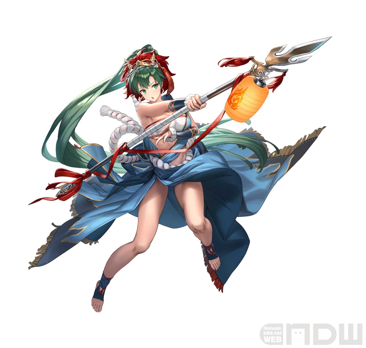 asian_clothes cleavage cuboon fire_emblem fire_emblem:_rekka_no_ken lyndis_(fire_emblem) nintendo sarashi weapon