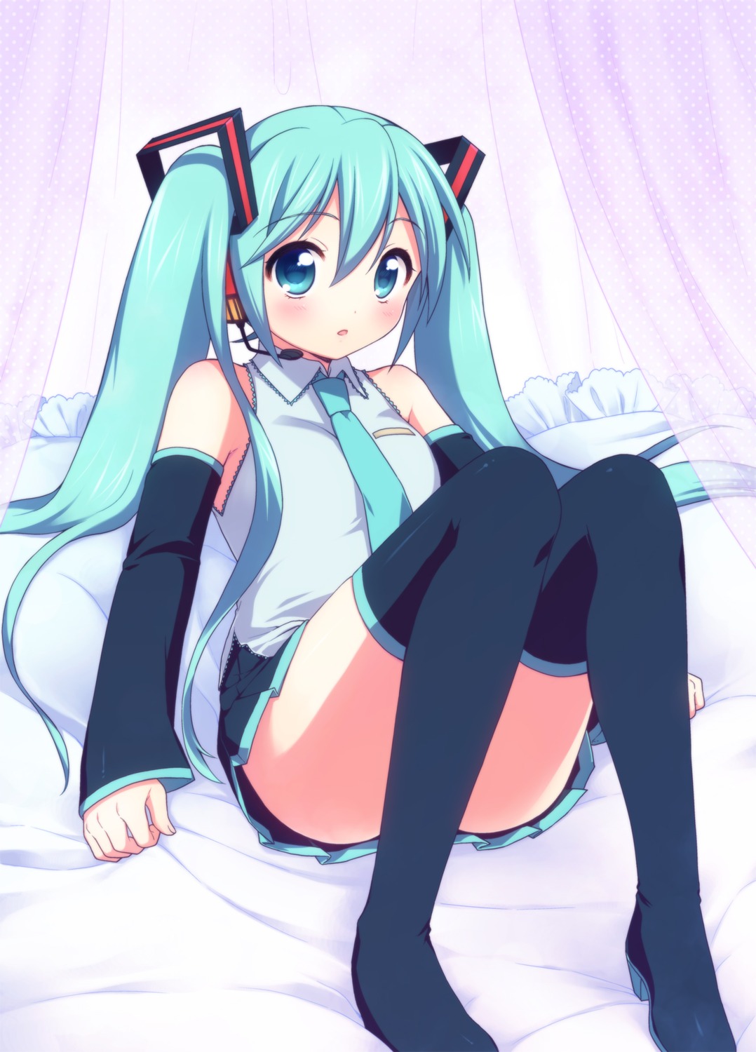 hatsune_miku thighhighs usashiro_mani vocaloid