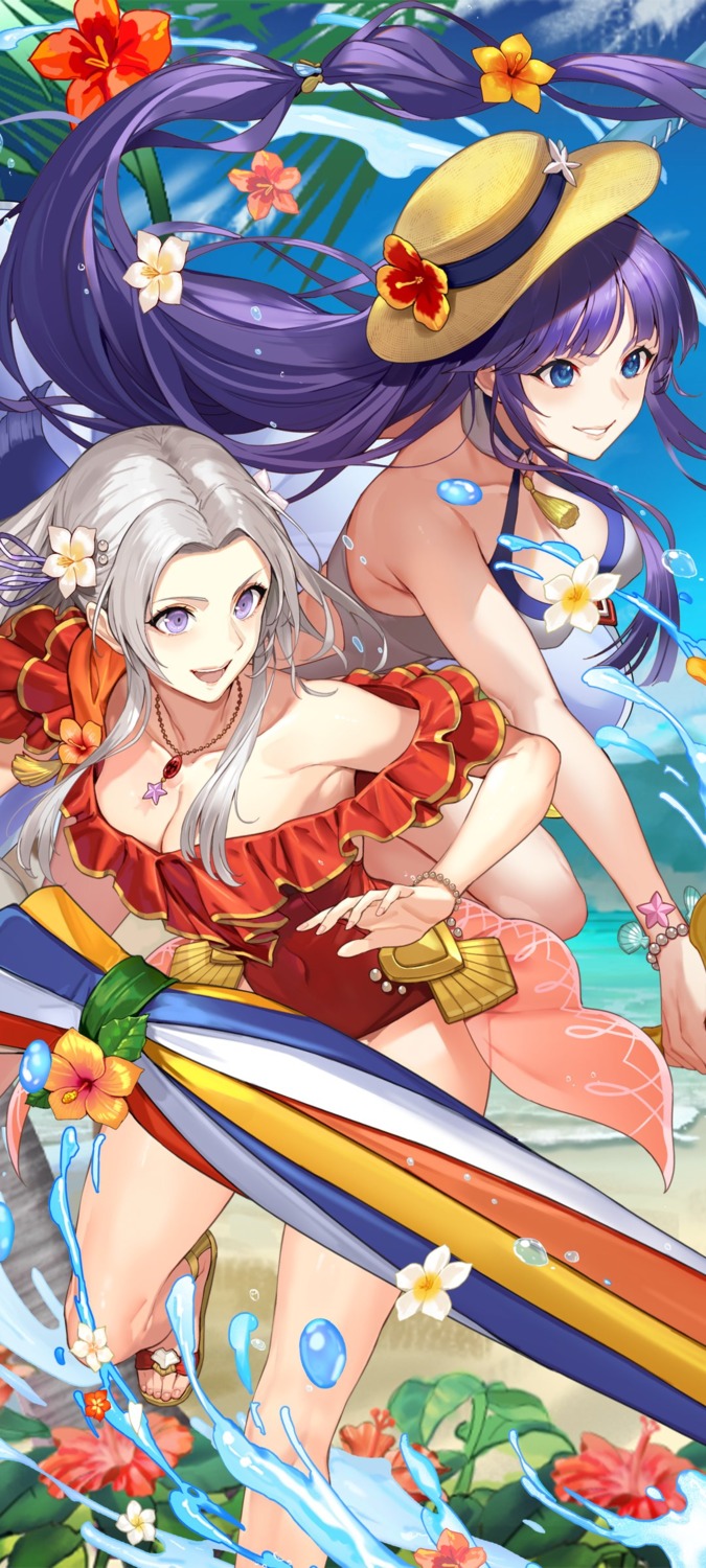 altina_(fire_emblem) cleavage edelgard_von_hresvelg fire_emblem fire_emblem:_akatsuki_no_megami fire_emblem_three_houses heels kakage nintendo see_through swimsuits