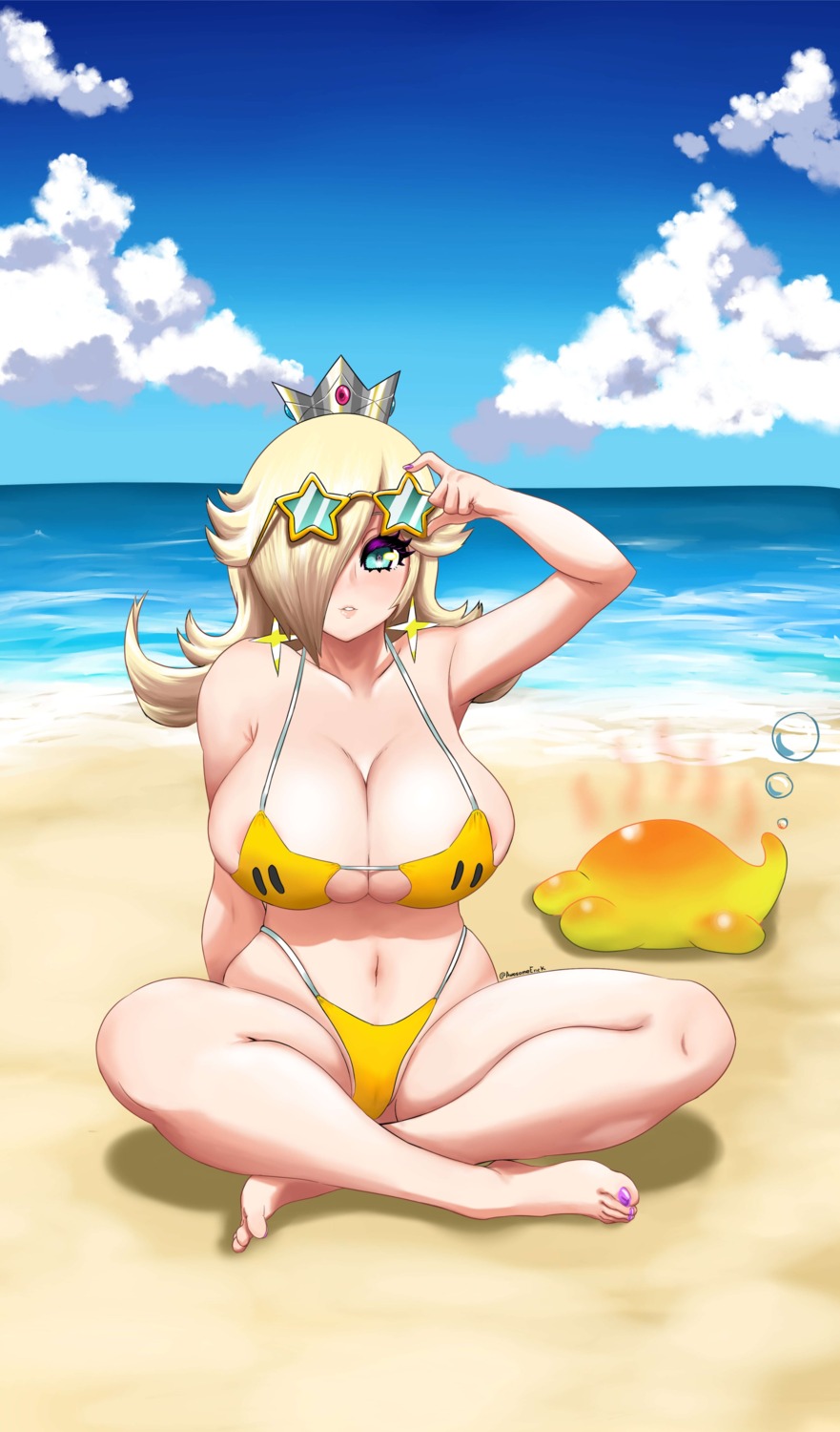 areola awesomeerix bikini cameltoe mario_bros. megane rosalina swimsuits