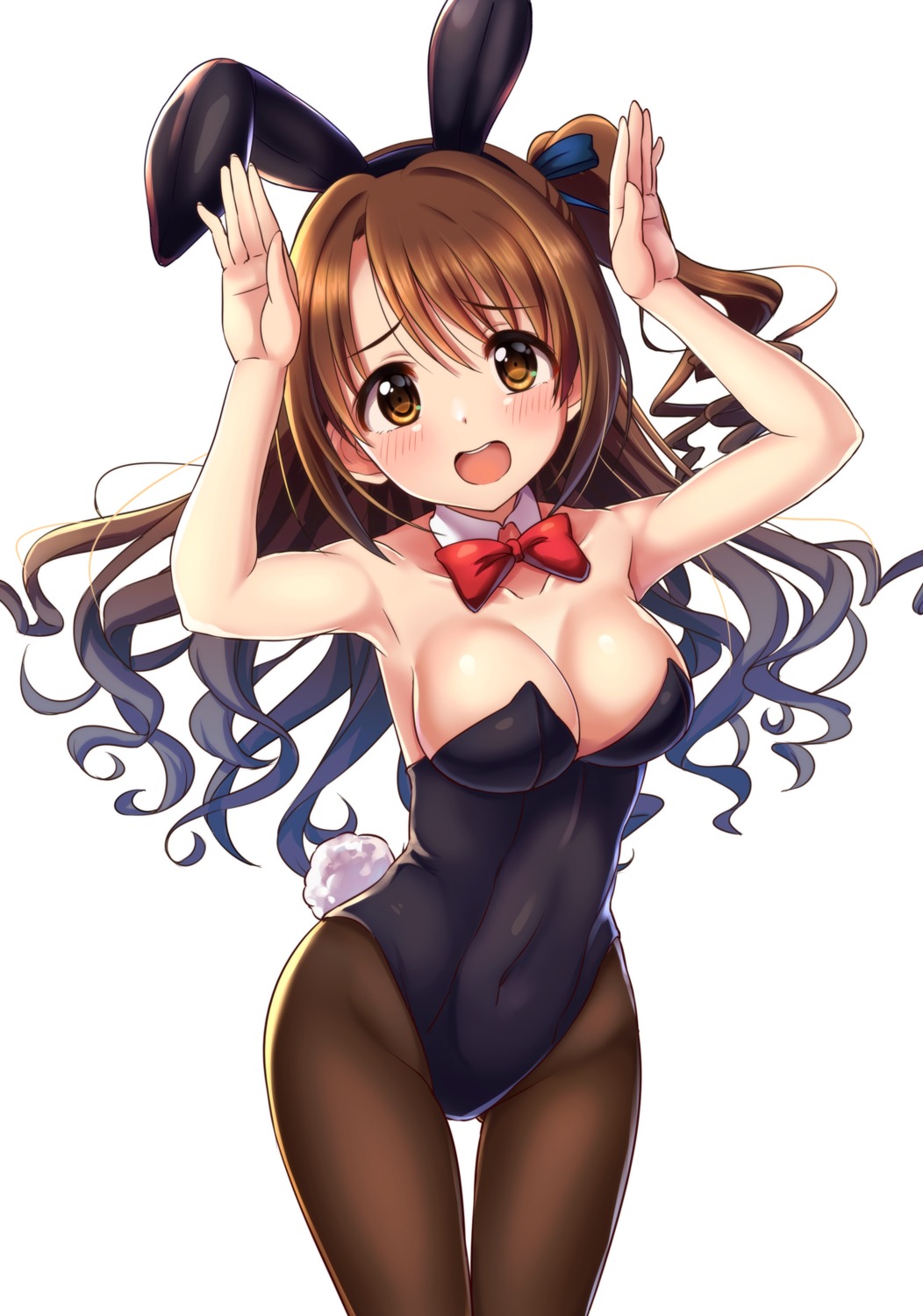animal_ears bunny_ears bunny_girl cleavage pantyhose rariemonn shimamura_uzuki tail the_idolm@ster the_idolm@ster_cinderella_girls
