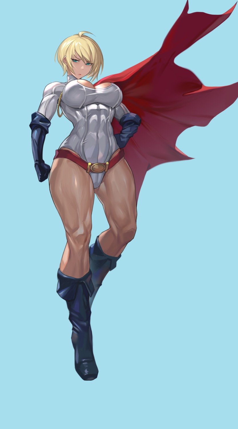 chong_(547342983) cleavage dc_comics leotard no_bra power_girl supergirl_(character)