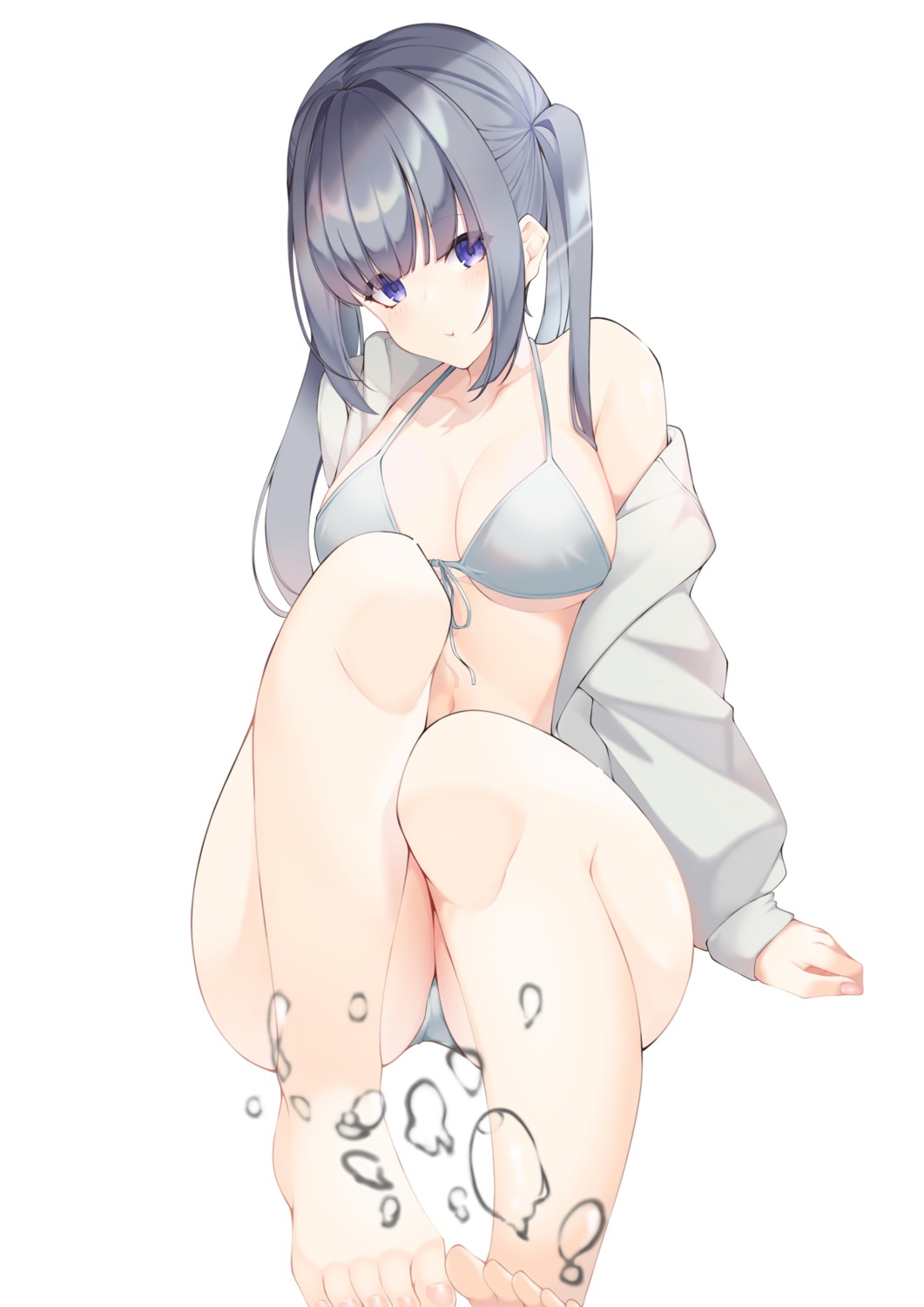 bikini feet open_shirt shirafuji_ene swimsuits