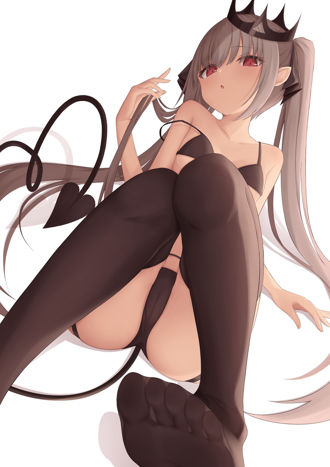 bra cameltoe feet loli pantsu pointy_ears stockings tail thighhighs twin_tail22