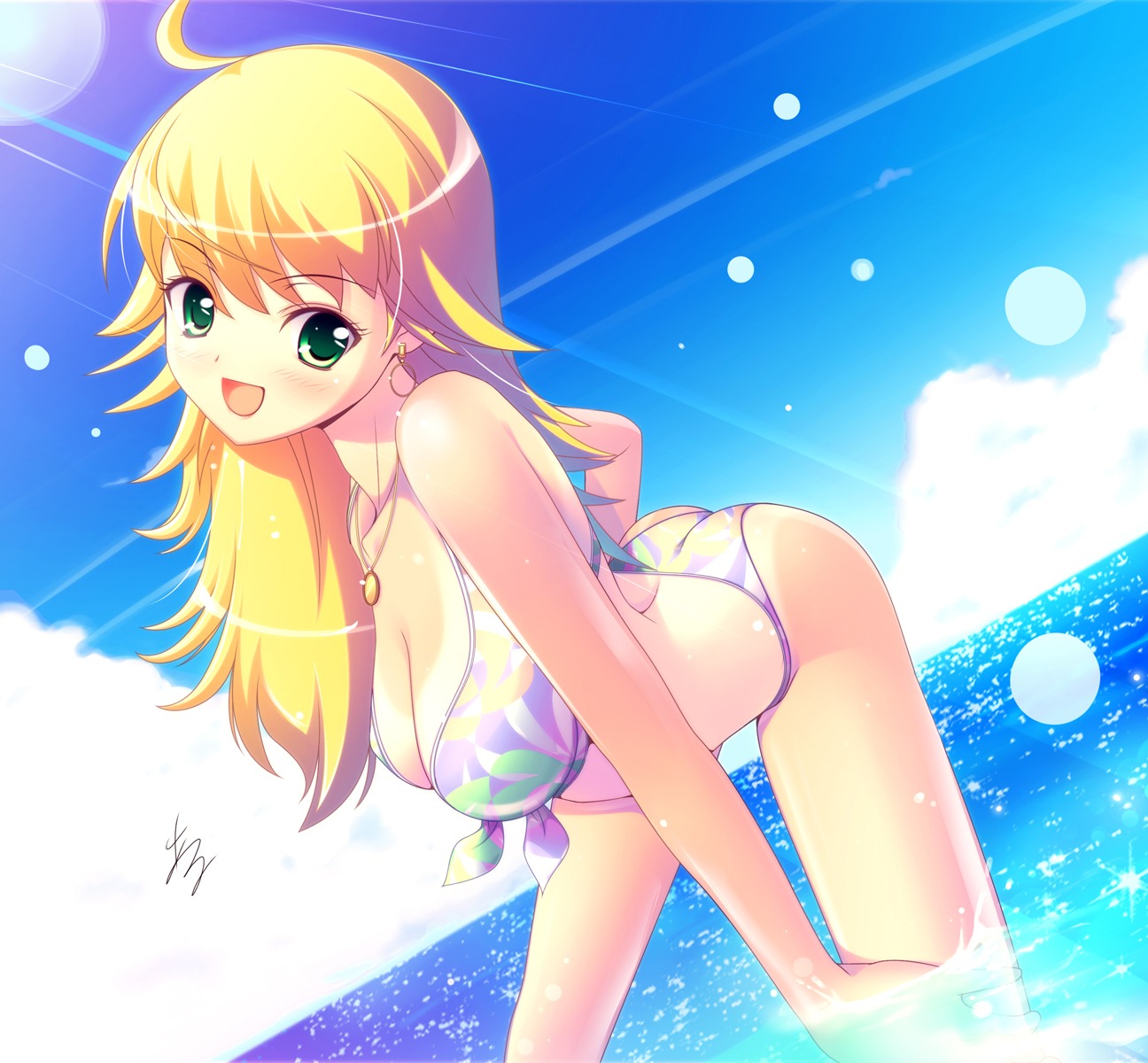 al_azif_(artist) bikini cleavage hoshii_miki swimsuits tan_lines the_idolm@ster