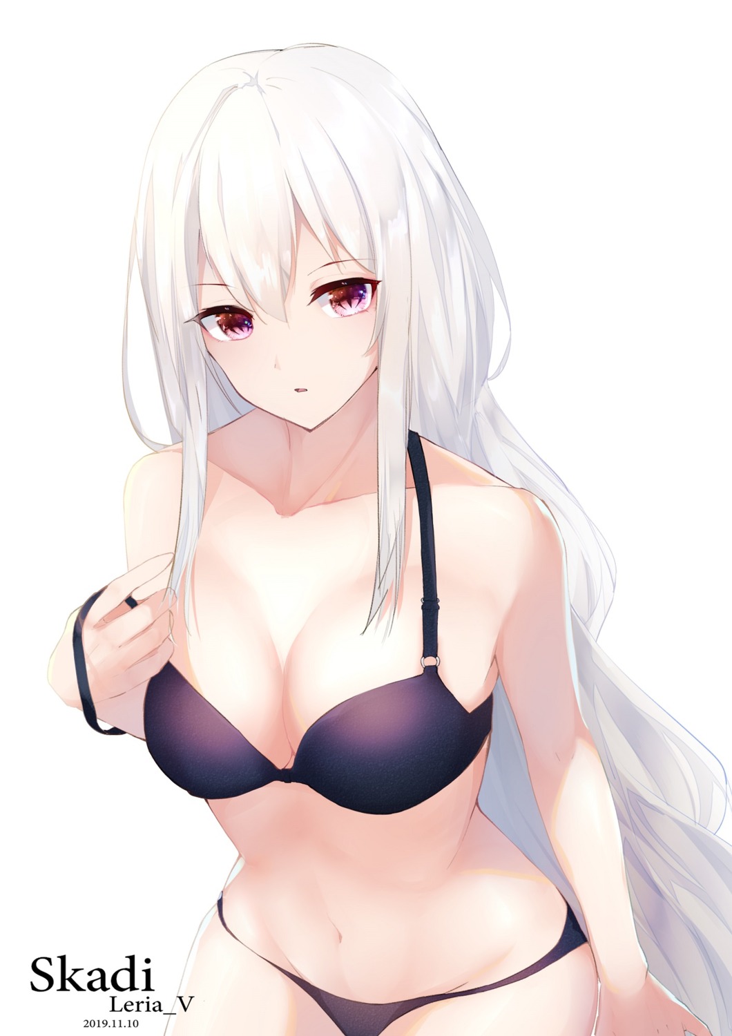 arknights bra cleavage leria_v pantsu skadi_(arknights) undressing