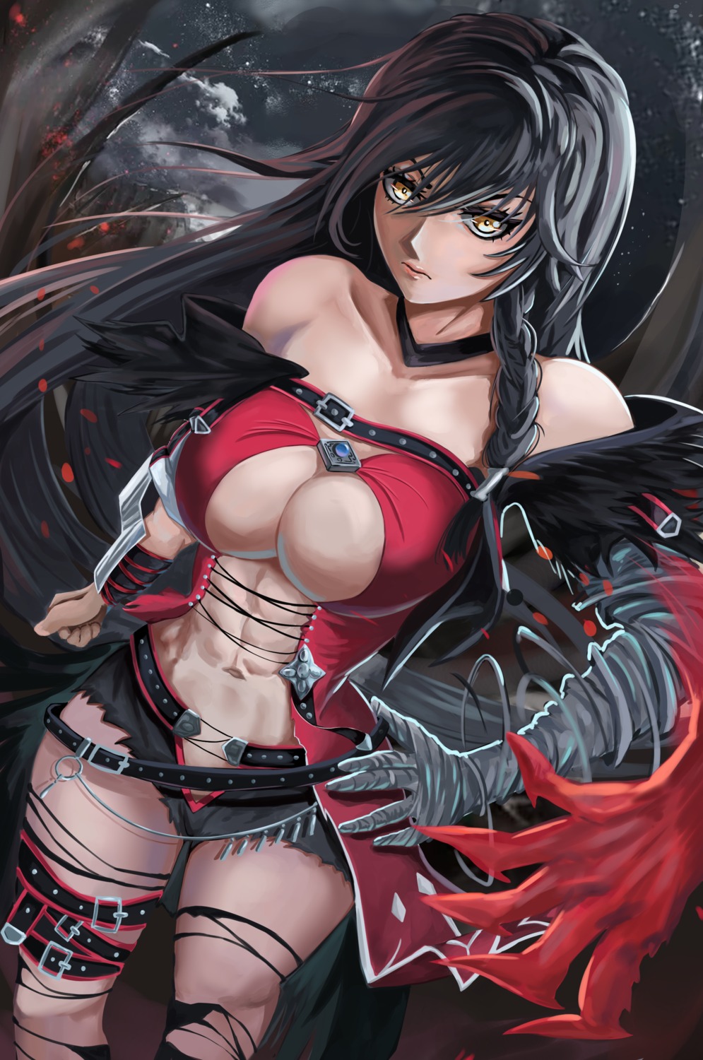 bandages garter loooyd no_bra tales_of tales_of_berseria torn_clothes velvet_crowe