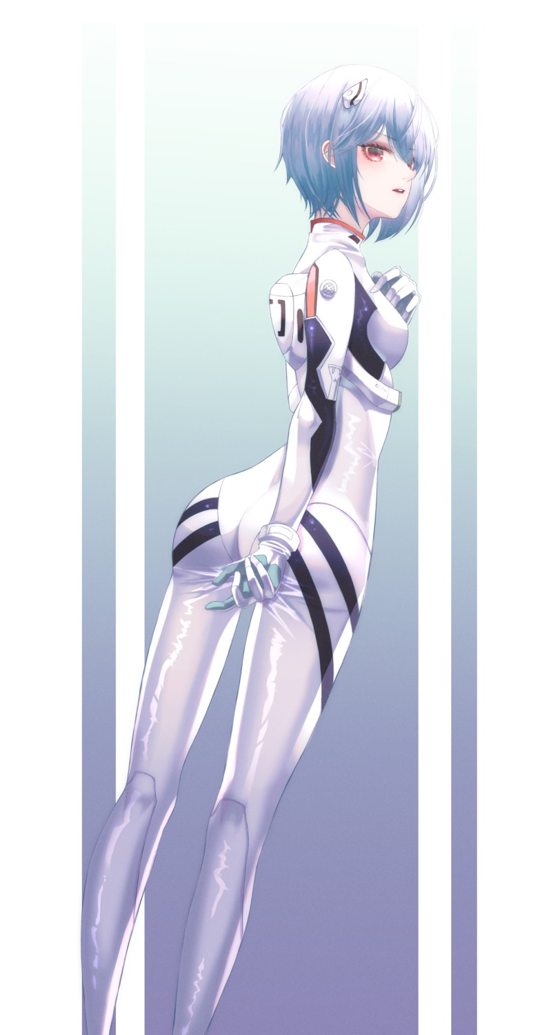 ass ayanami_rei bodysuit domi_(hongsung0819) neon_genesis_evangelion