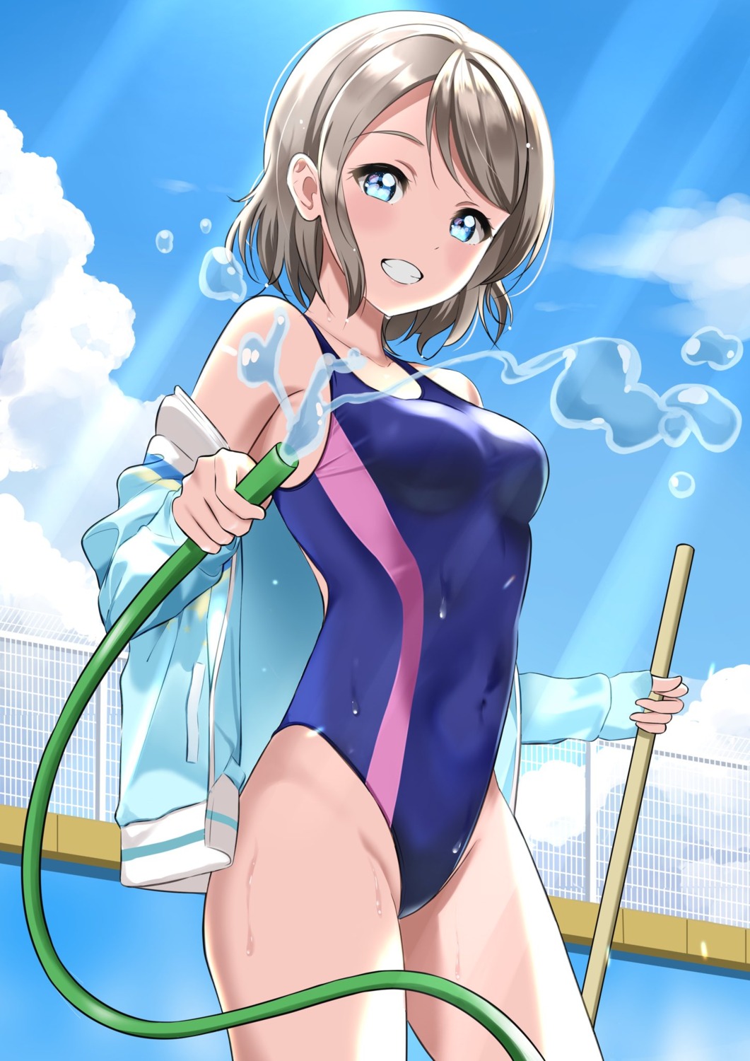 gorilla-shi gym_uniform love_live!_sunshine!! swimsuits watanabe_you wet