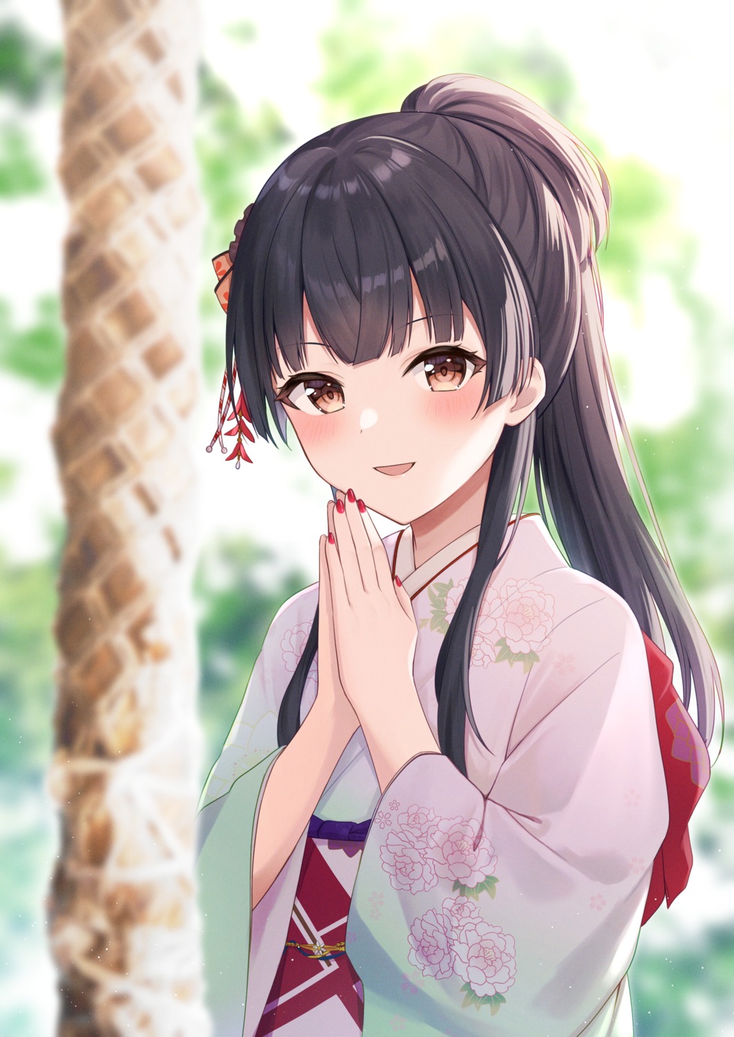 kashiwa_mochico kimono mayuzumi_fuyuko the_idolm@ster the_idolm@ster_shiny_colors