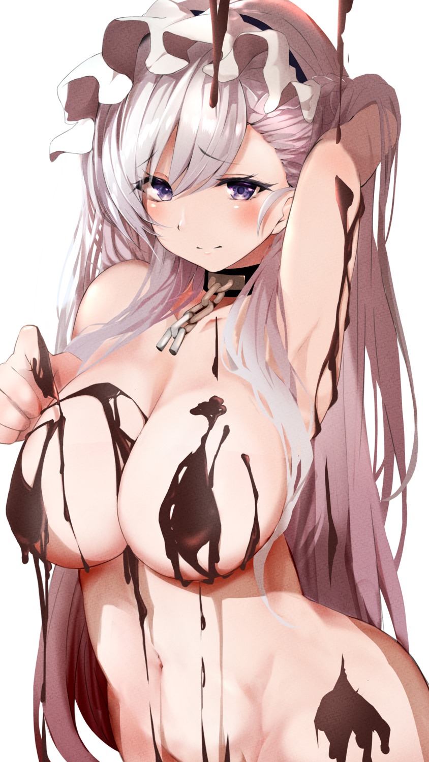 azur_lane belfast_(azur_lane) cream naked raru_(nanaharararu)