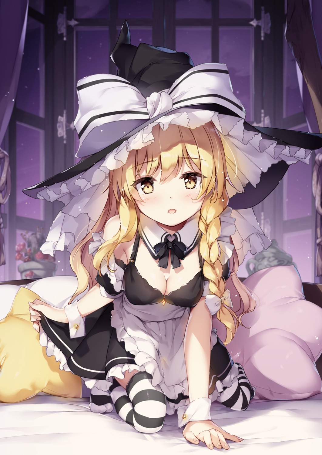 cleavage kirisame_marisa maid miyase_mahiro thighhighs touhou witch