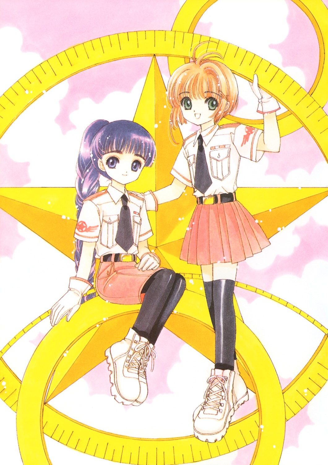 card_captor_sakura clamp daidouji_tomoyo kinomoto_sakura pantyhose