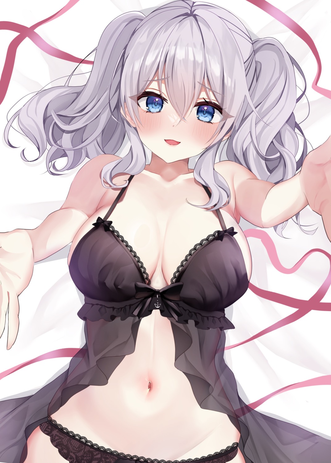 kantai_collection kashima_(kancolle) lingerie pantsu see_through yoshino_(mfmfpng)