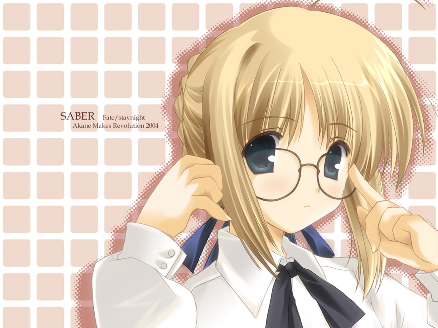 fate/stay_night ikegami_akane megane saber wallpaper