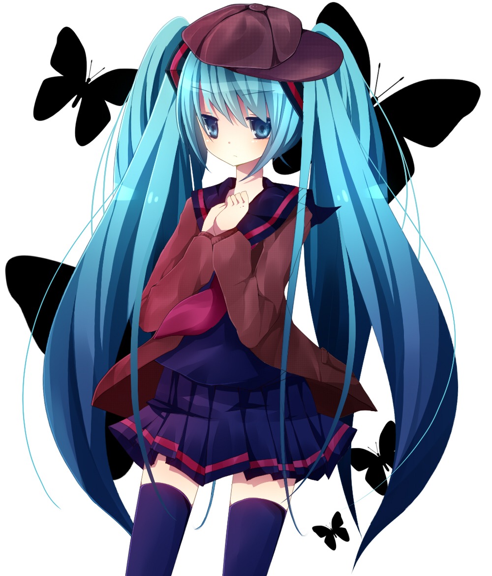 fuyumaki hatsune_miku seifuku thighhighs vocaloid