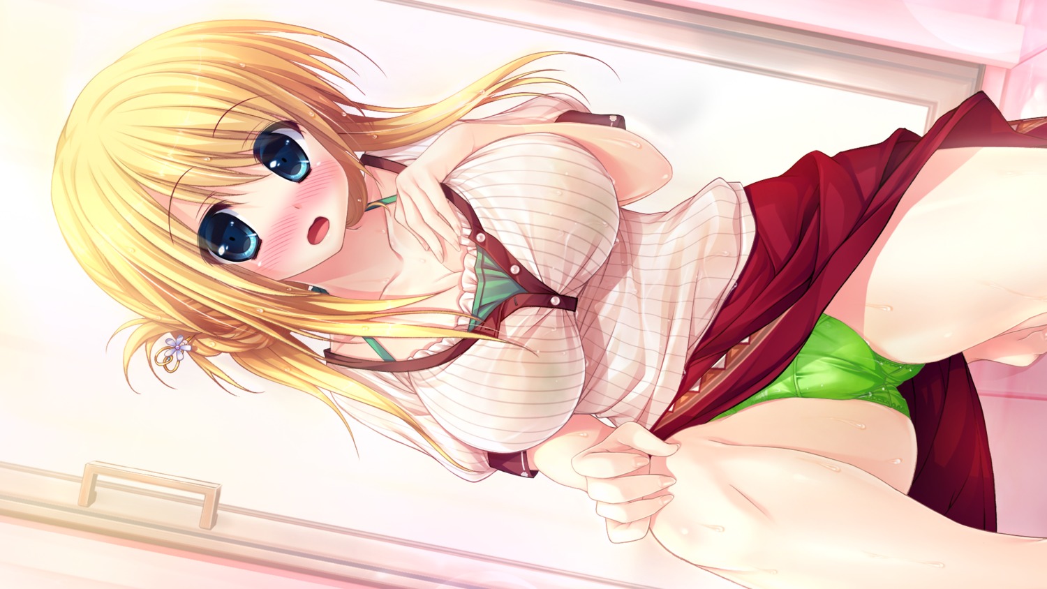 breast_hold cameltoe clochette craletta_littorio game_cg koko_kara_natsu_no_innocence! pantsu sesena_yau skirt_lift