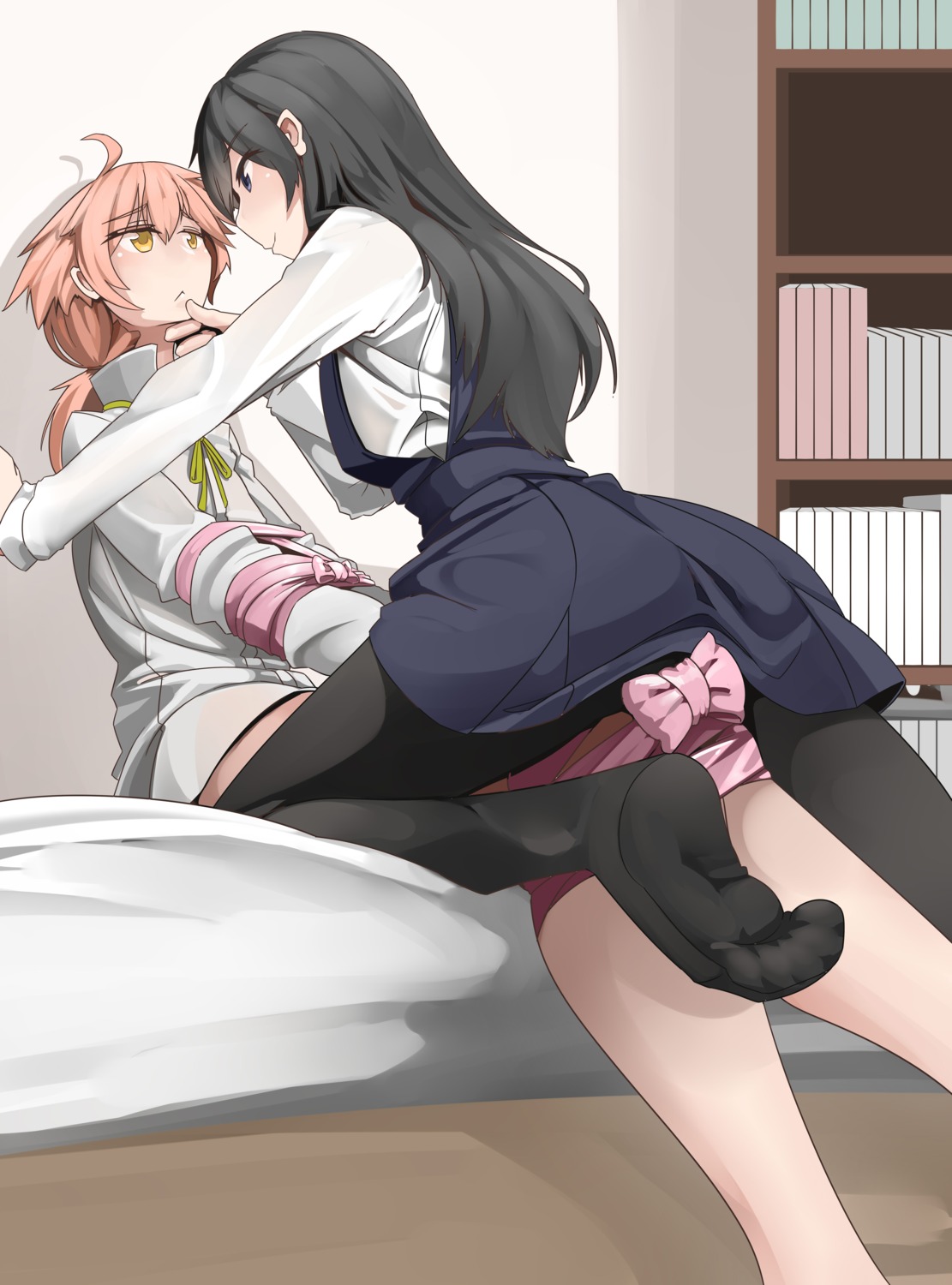 bondage feet koito_yuu nanami_touko pantyhose seifuku tagme yagate_kimi_ni_naru yuri