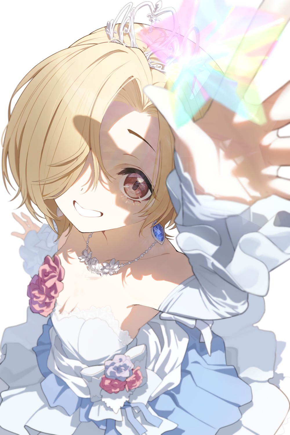 applepie_(12711019) dress loli no_bra shirasaka_koume the_idolm@ster the_idolm@ster_cinderella_girls wedding_dress