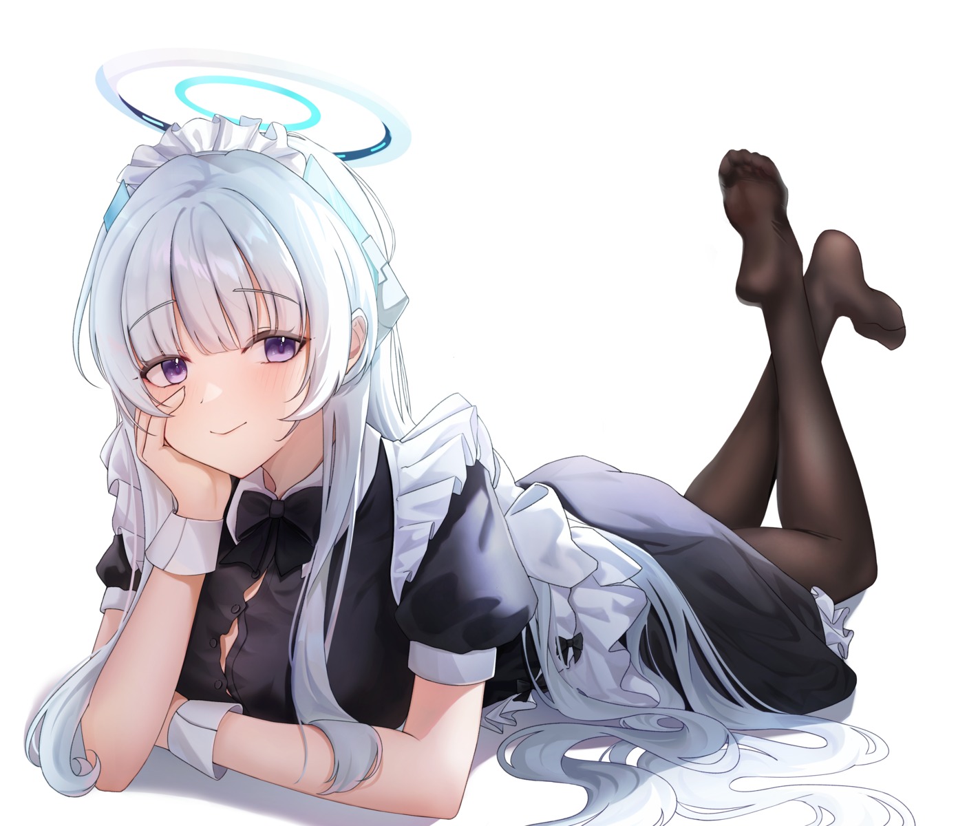 blue_archive cela feet halo maid pantyhose ushio_noa