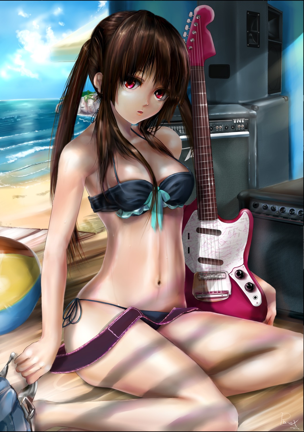 bikini guitar k-on! nakano_azusa rx? swimsuits