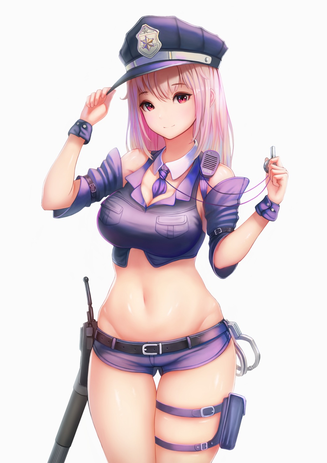 cleavage dori_(9720xyz) police_uniform